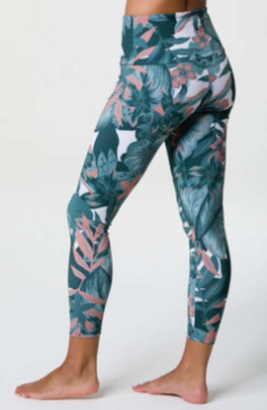 Image Title Onzie High Basic Midi Leggings - Tropical Camo